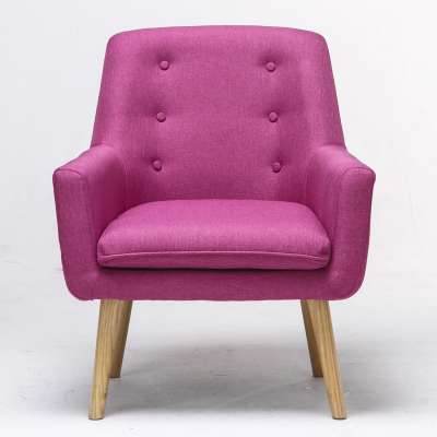 (SIMON) Good Soft Cotton Fabric Sofa Chair With 6 Buttons On The Backrest