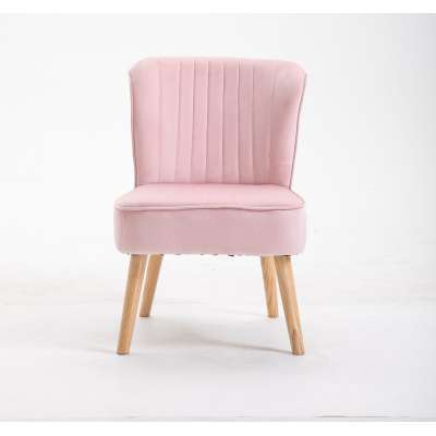 (AMANDA) Modern Accent Fabric Leisure Chair Single Sofa Comfy Upholstered Pink Arm Chair Living Room Furniture