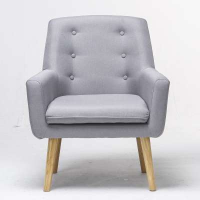 (SIMON) Comfortable Leisure Sofa Chair With Wooden Legs and Fabric Cotton Seat